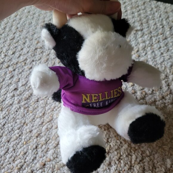 NEW Nellie's Soft Fuzzy Black And White Cow Stuffed Animal Plushie Toy - Picture 3 of 10